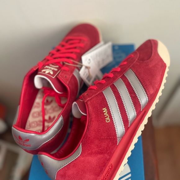 Adidas Guam Active Maroon Tech Silver Met / Size 10 Men’s - Picture 6 of 10